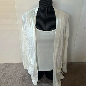 Cream white soft cotton cardigan